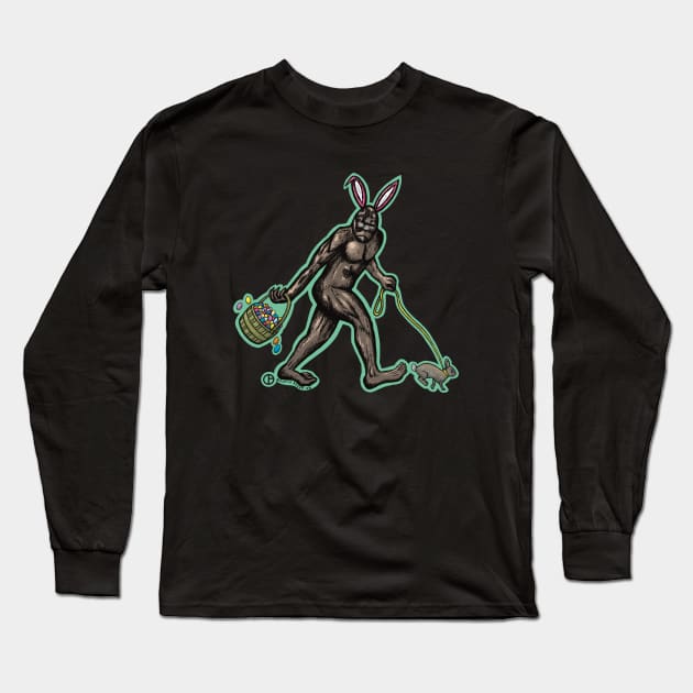 Easter Sasquatch Long Sleeve T-Shirt by Art from the Blue Room